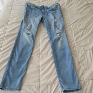 Hollister Light Blue Distressed Skinny Jeans